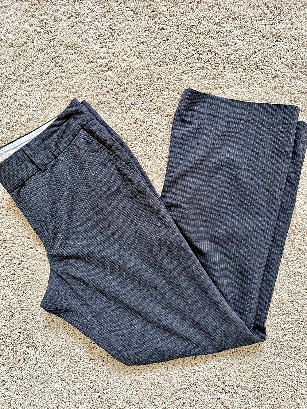 Banana Republic Martin Fit Pinstripe Wool Pants Gray Size 12